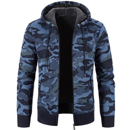 Casual stickade huvtröjor för män med fickor Dragkedja Långärmad fleecetröja vinter 2xl dark grey