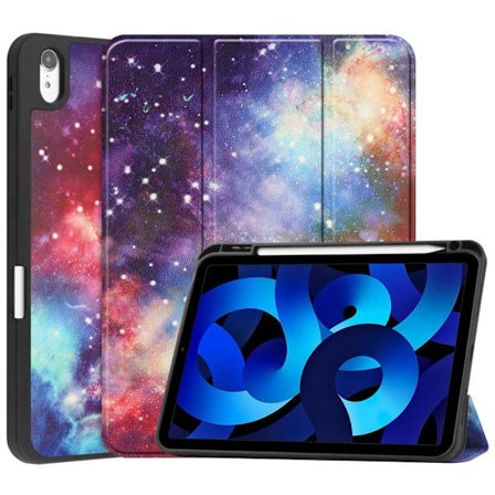 Apple iPad 10.9 2022 Slim fit tri-fold fodral Pennhållare - Galaxy