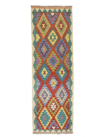 Hand Woven Kilim Afghan Old Style Rug 83X252 Dark Red/Dark Grey