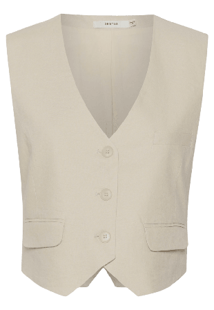 Gestuz LizaGZ Linen Waistcoat Jackor Dam Beige 38