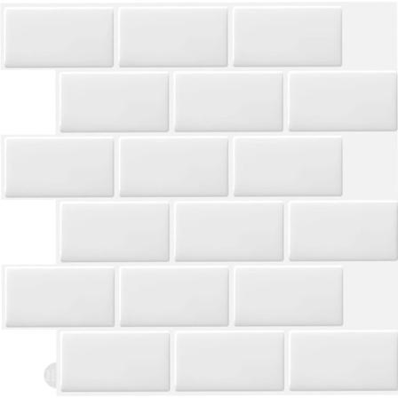 2 stk (30,5x 30,5cm) Hvite selvklebende 3d veggfliser klistremerker kjøkken bad