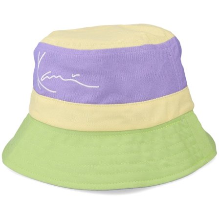 Karl Kani - Púrpura bucket Sombrero - Signature Reversible Block Purple/Yellow/Green Bucket @ Hatstore