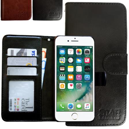 Iphone 7/8/se (2020 & 2022) - Läderfodral / Skydd Svart