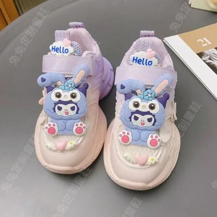Anime Kawaii Sanrios My Melody Cinnamoroll Kuromi Barn Sneakers Tecknad Söt Luminous Daddy Skor Tjej Sammet Löparskor Present Kuromi 15 33-20.2cm