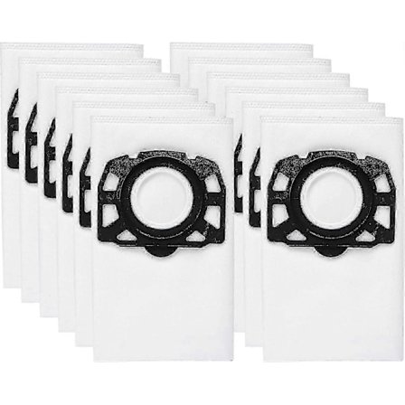 12-pakning KFI 487 filterposer for Karcher WD4, WD5, WD6 støvsugere (FMY)