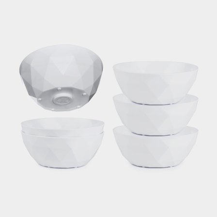 Magnetic plastic bowls Silwy Super Magnetic Bowl, white, Ø16 cm, 6-pack