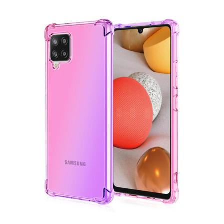 Samsung Galaxy A12 - Elegant Stötdämpande Floveme Silikonskal Rosa/lila