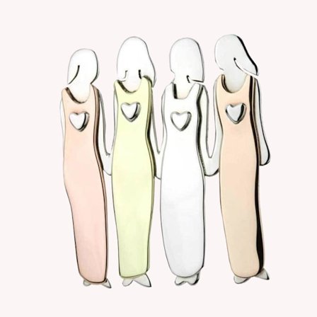 Fargerik Vakker Søster Brosje Malt Nål Legering Genser Brystnåler Klemmer (Fire Søstre)