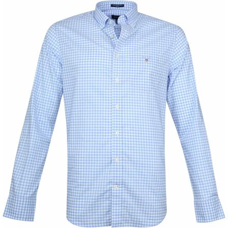 Gant Long Sleeved Checked Shirt , Blauw , Heren , Maat: XL