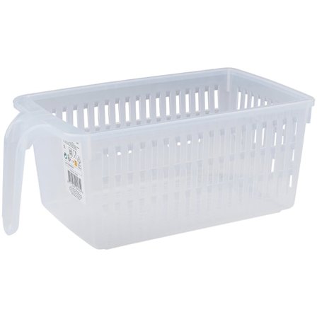 Gennemsigtig opbevaringskurv med håndtag