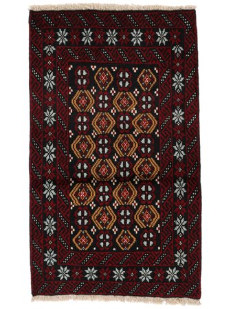 Tappeto Beluch 76X128 Nero/Rosso Scuro (Lana, Persia)