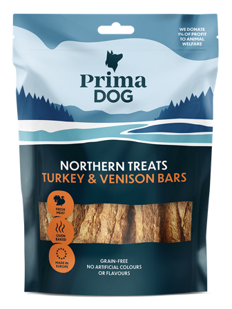 PrimaDog Northern Treats Kalkon-Viltkött Bar 150 g