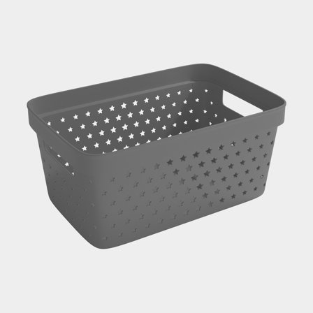 Plastic storage basket Nordiska Plast Store It Star Basket, grey, 263 x 174 x 120 mm, 4.5 litres