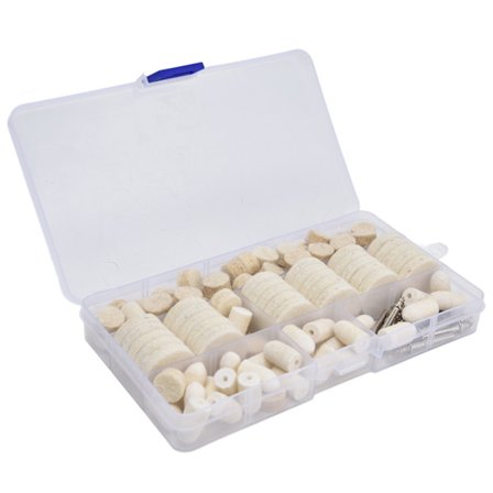 Poleringssæt med polerskiver, uldfilt, roterende værktøj, boremaskine, fastgørelsessæt, puder, dorn, tilbehør