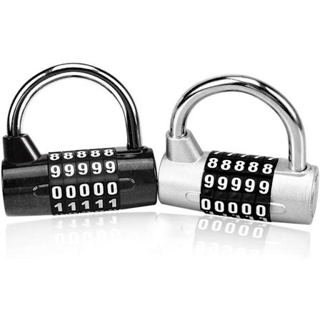 Lukko, koodilukko, 5-numeroinen lukko, 2 kpl koodilukkoa