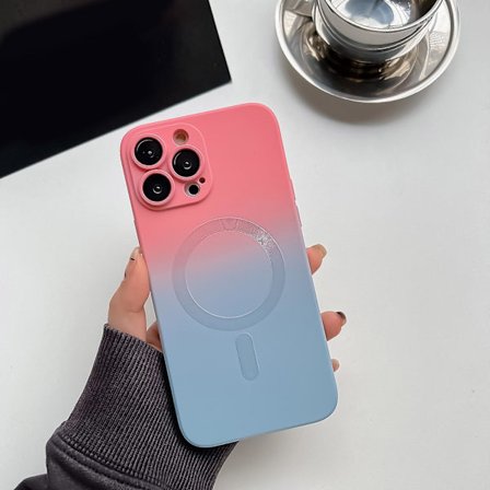 Gradient Color Magsafe- case kompatibelt med Iphone 15 Pro Max, Soft Tpu Slim anti-scratch Shockproof Cover