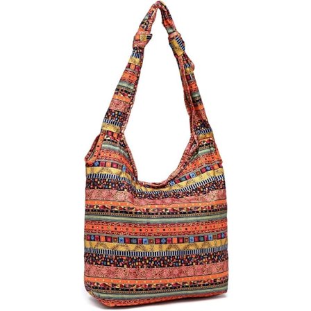 Hippie-skulderveske i bomull, Thai-veske