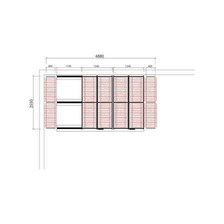 Kompakthylla TRANSFORM, däck, 4880x2550 mm