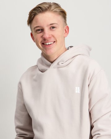 Zeke Essential Chest Print Hoodie Beige Hoodies/Hættetrøjer Dreng - Kids Brand Store
