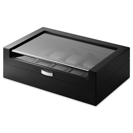 Coffret pour montres avec placage noir - 10 compartiments pour hommes - Coffrets et boîtes à montres - pour Hommes - Trendhim
