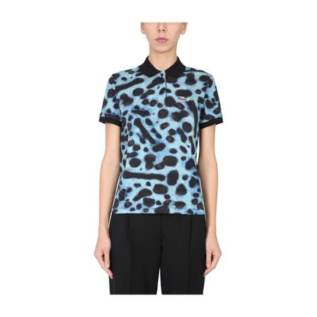 Lacoste, Bawełniana Koszulka Polo Z Piki Niebieski, Kobieta, Rozmiar: S