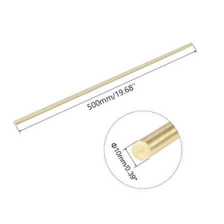 1 stk. Messingstang Massiv Rundstang 10MM 10MM