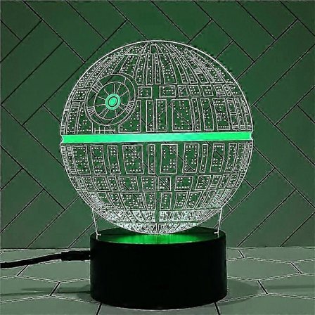 2025 3D Star Wars -lamppu - Star Wars -lahjat - 4 kuviota ja 1 pohja ja 1 kaukosäädin - Star Wars R2-D2/Bb8/Death Star/Millennium Falcon - Star Wars -