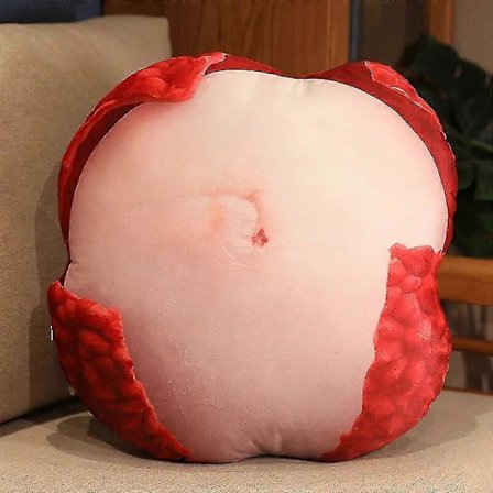 35-55cm Livaktig Frukt Plysj Leketøy Simulering Eple Vannmelon Sitron Litchi Mango Jordbær Ananas Durian Fylt Pute 35-55cm Litchi B