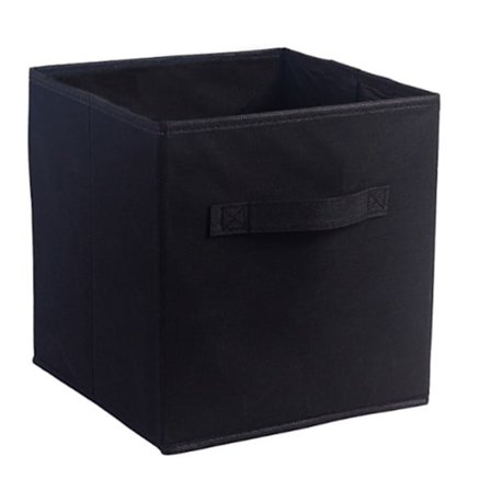 1 stor opbevaringsboks, størrelse 33x33x33 cm, foldbar opbevaringsboks til tøj, bøger, diverse, sort