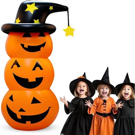 1,4 m oppustelig Halloween græskar til udendørs brug, uhyggelig dekoration, have- og festdekoration_OF