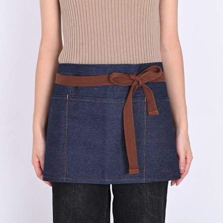 Denimforklæde med halv talje Blue