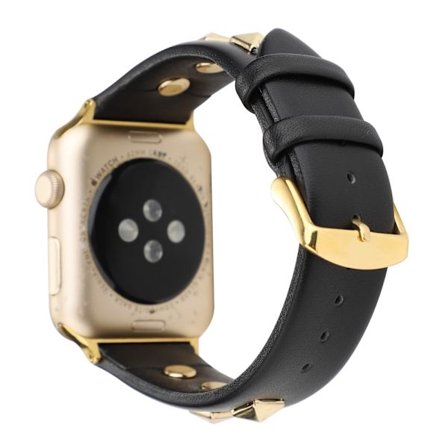 Apple Watch Series 8 (45mm) / Watch Ultra armband i äkta läder - Svart / Svart