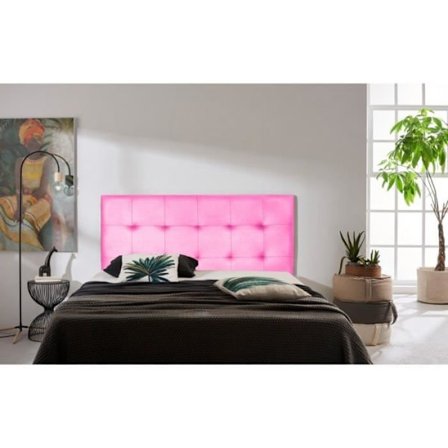 Aster sänggavel i rosa konstläder 160