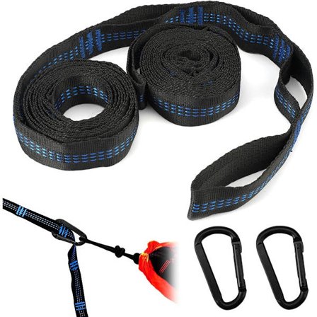 2 stk. - Hengekøyestropper - 2 m - Justerbare hengekøyestropper - Huskeoppheng - Trehuskestropper