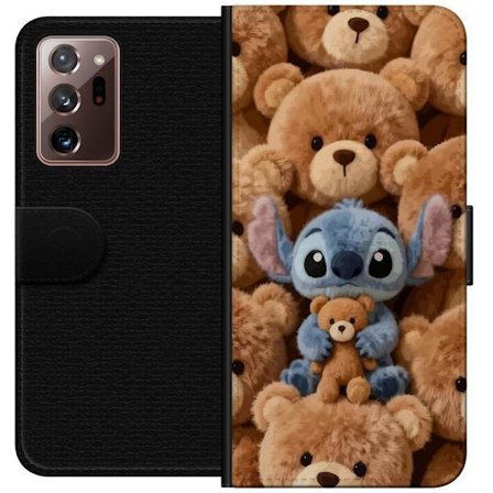 Kompatibelt Lommeboketui til Samsung Galaxy Note20 Ultra Stitch omgitt av brune teddybjørner med en liten teddybjørn i fanget i en søt og koselig kawa