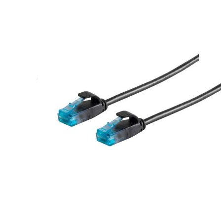 OEM Patchkabel RJ45 UTP(U/UTP).10m schwarz, CAT6, PVC, slimline d=3,5mm,