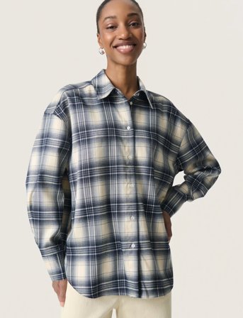 Soaked in Luxury Slpamala Shirt Ls - Navy - L