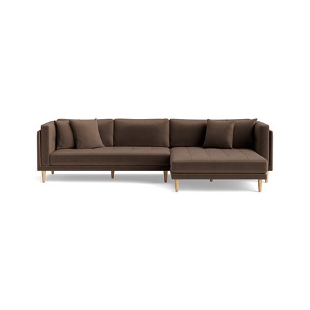 Cali Chaiselongue-Sofa, rechts, Riviera Braun, modernes Design mit breiter Chaiselongue für zwei Personen, bequeme Polsterung, Höhe 76cm