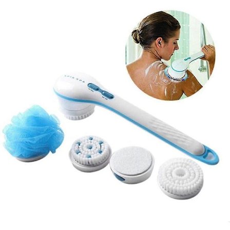 Massage Scrubber 5 I 1 Elektrisk Rengöring Bad Kropp Dusch Roterande Spa Borste