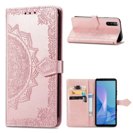 Mandala läder Sony Xperia 10 III fodral - Rosa