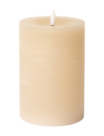 C'est Bon Rustic Finish Led Pillar Candle - Beige - H15CM