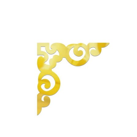 4 STK Spejl Væg Hjørne Klistermærke Spejl Klistermærke GULD