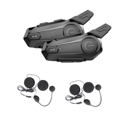 st Bluetooth Intercom Motorcykel Halvhjelm Bluetooth Headset til 2 Førere Intercomunicador Wirel-WELLNGS