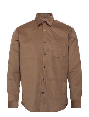 Slhregbenjamin Cord Shirt Ls W Skjorta Casual Brun Selected Homme