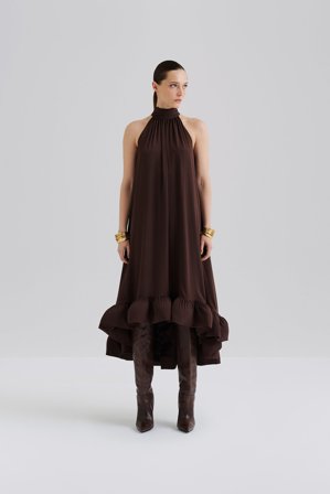 Malina - Sabrina midi dress - M - Chocolate