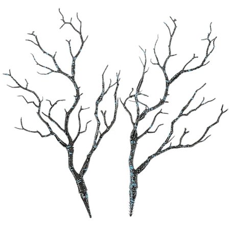 Rodsimulationstrægrene falske tørre grene kunstige grene plastgrene (32X16 cm, sort)