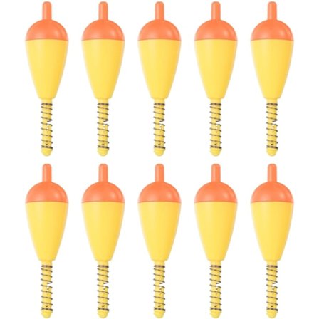 Fiskeflottører, Hard ABS Oval Stick Spring Slip Bobber, for ørret- og abborfiske, 10 stk - Oransje