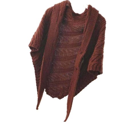 Strikket sjal Høst Vinterskjerf BRUN