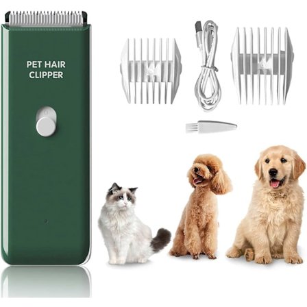 Professional Dog Clipper, Electric Hair Clipper Grooming Kit For Cat Pets, Usb Rechargeable Wireless Quiet Hair Clipper For Dog And Cat Trimmer (green