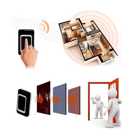 TS-k108w11 Trådløs Dørklokke Dørklokke Energibesparende Sort